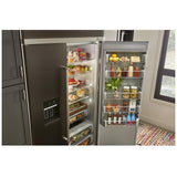 KitchenAid KBSD708MBS Side by Side Built In Refrigerator, 48 inch Width, 29.4 cu. ft. Capacity, Water Dispenser (Exterior), Ice Dispenser (Freezer Located), ENERGY STAR Certified, Black Stainless Steel colour