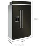 KitchenAid KBSD708MBS Side by Side Built In Refrigerator, 48 inch Width, 29.4 cu. ft. Capacity, Water Dispenser (Exterior), Ice Dispenser (Freezer Located), ENERGY STAR Certified, Black Stainless Steel colour