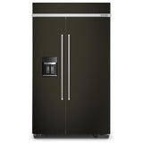 KitchenAid KBSD708MBS Side by Side Built In Refrigerator, 48 inch Width, 29.4 cu. ft. Capacity, Water Dispenser (Exterior), Ice Dispenser (Freezer Located), ENERGY STAR Certified, Black Stainless Steel colour