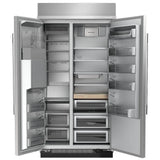 KitchenAid KBSD742SPS Side by Side Built In Refrigerator, 42 inch Width, 25.1 cu. ft. Capacity, Water Dispenser (Exterior), Ice Dispenser (Thru Door), ENERGY STAR Certified, PrintShield Stainless Steel colour
