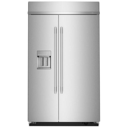 KitchenAid KBSD748SPS Side by Side Built In Refrigerator, 48 inch Width, 29.4 cu. ft. Capacity, Water Dispenser (Exterior), Ice Dispenser (Thru Door)
