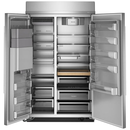 KitchenAid KBSD748SPS Side by Side Built In Refrigerator, 48 inch Width, 29.4 cu. ft. Capacity, Water Dispenser (Exterior), Ice Dispenser (Thru Door)