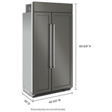 KitchenAid KBSN702MPA Side by Side Built In Refrigerator, 42 inch Width, Custom Panel Ready, 25.5 cu. ft. Capacity, Ice Dispenser (Freezer Located), ENERGY STAR Certified, Panel Ready