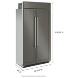 KitchenAid KBSN702MPA Side by Side Built In Refrigerator, 42 inch Width, Custom Panel Ready, 25.5 cu. ft. Capacity, Ice Dispenser (Freezer Located), ENERGY STAR Certified, Panel Ready