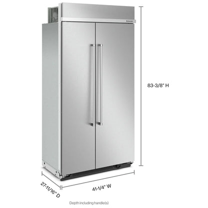 KitchenAid KBSN702MPS Built In Side By Side Refrigerator