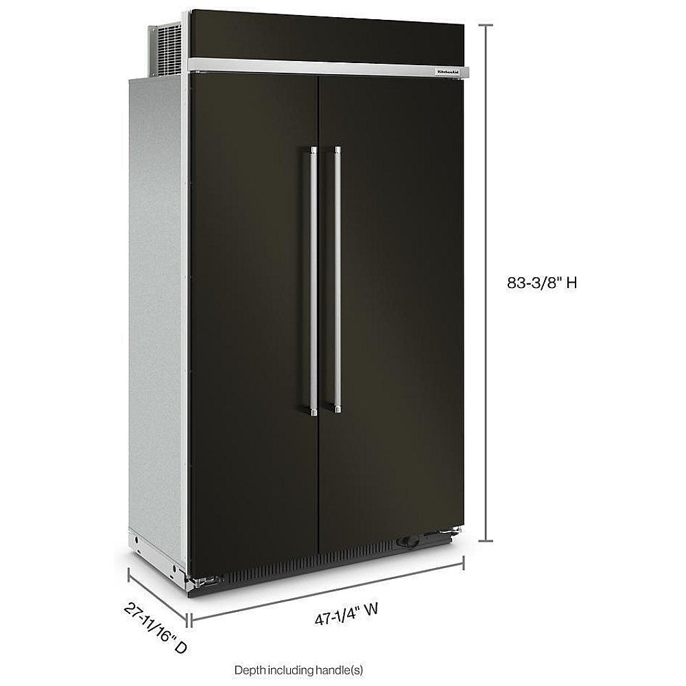 KitchenAid KBSN708MBS Built In Side by Side Refrigerator