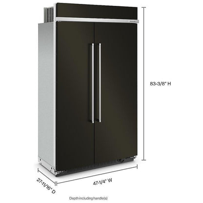 KitchenAid KBSN708MBS Built In Side by Side Refrigerator