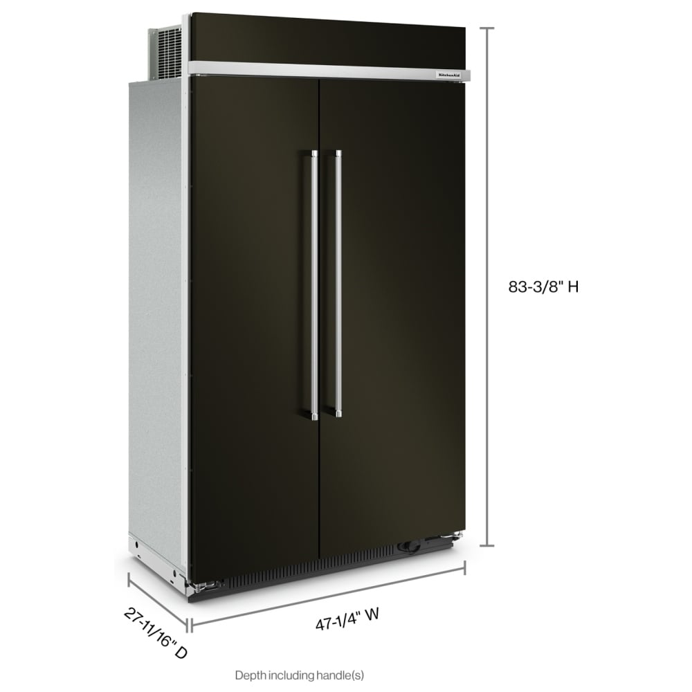 KitchenAid KBSN708MBS Built In Side by Side Refrigerator