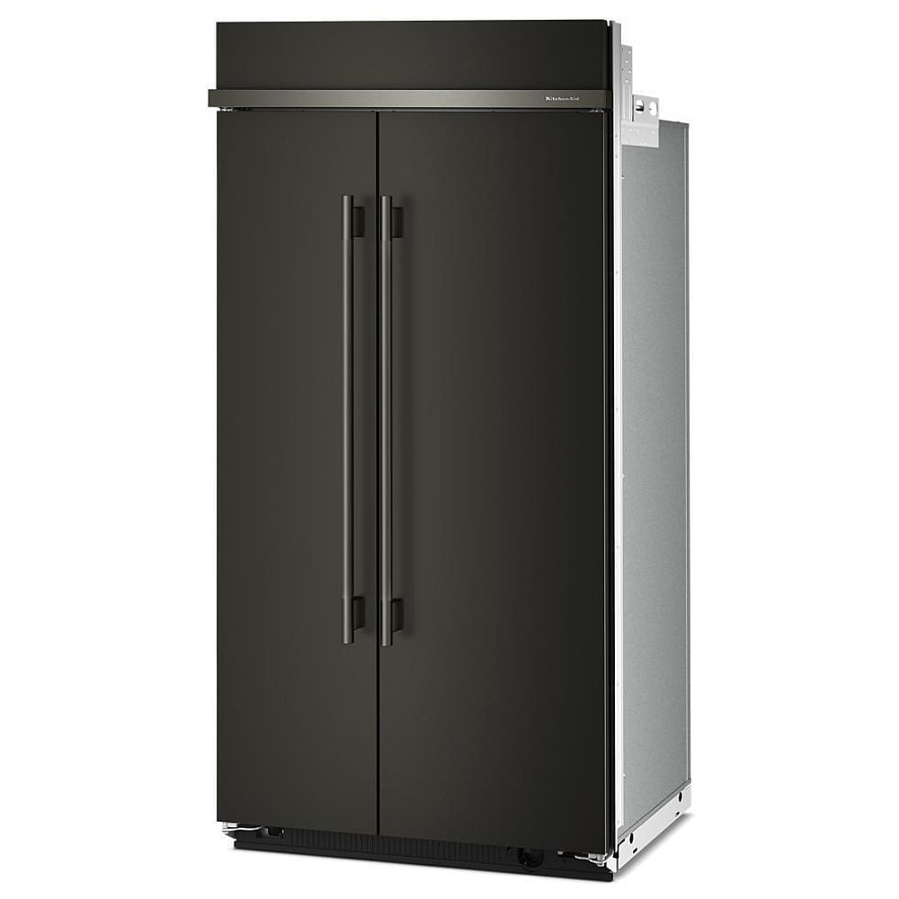KitchenAid KBSN742SBE Side by Side Built In Refrigerator, 42 inch Width, 25.5 cu. ft. Capacity, Water Dispenser (Interior), Ice Dispenser (Freezer Located), Black Ore colour, FreshChill™,