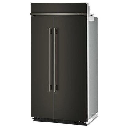 KitchenAid KBSN742SBE Side by Side Built In Refrigerator, 42 inch Width, 25.5 cu. ft. Capacity, Water Dispenser (Interior), Ice Dispenser (Freezer Located), Black Ore colour, FreshChill™,
