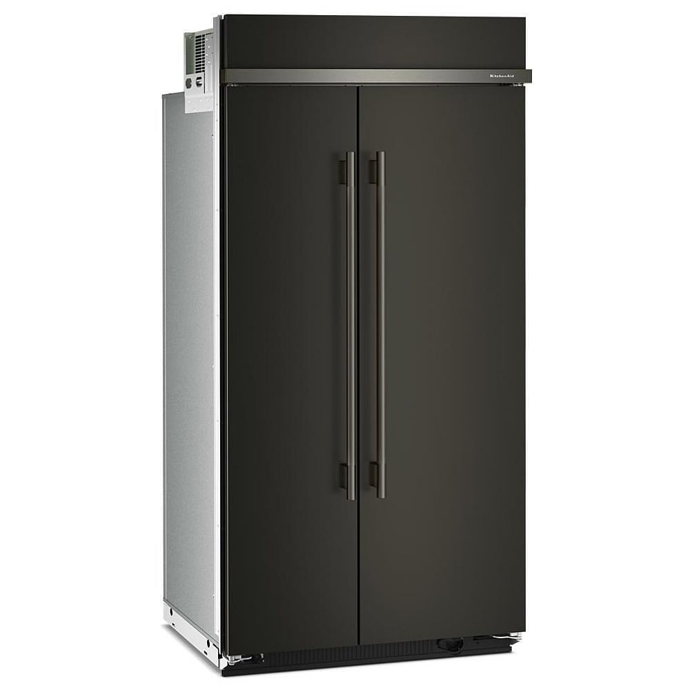 KitchenAid KBSN742SBE Side by Side Built In Refrigerator, 42 inch Width, 25.5 cu. ft. Capacity, Water Dispenser (Interior), Ice Dispenser (Freezer Located), Black Ore colour, FreshChill™,