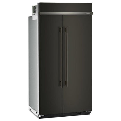 KitchenAid KBSN742SBE Side by Side Built In Refrigerator, 42 inch Width, 25.5 cu. ft. Capacity, Water Dispenser (Interior), Ice Dispenser (Freezer Located), Black Ore colour, FreshChill™,