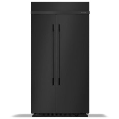 KitchenAid KBSN742SBE Side by Side Built In Refrigerator, 42 inch Width, 25.5 cu. ft. Capacity, Water Dispenser (Interior), Ice Dispenser (Freezer Located), Black Ore colour, FreshChill™,