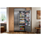 KitchenAid KBSN742SPS Side by Side Built In Refrigerator, 42 inch Width, 25.5 cu. ft. Capacity, Water Dispenser (Interior), Ice Dispenser (Freezer Located), PrintShield Stainless colour