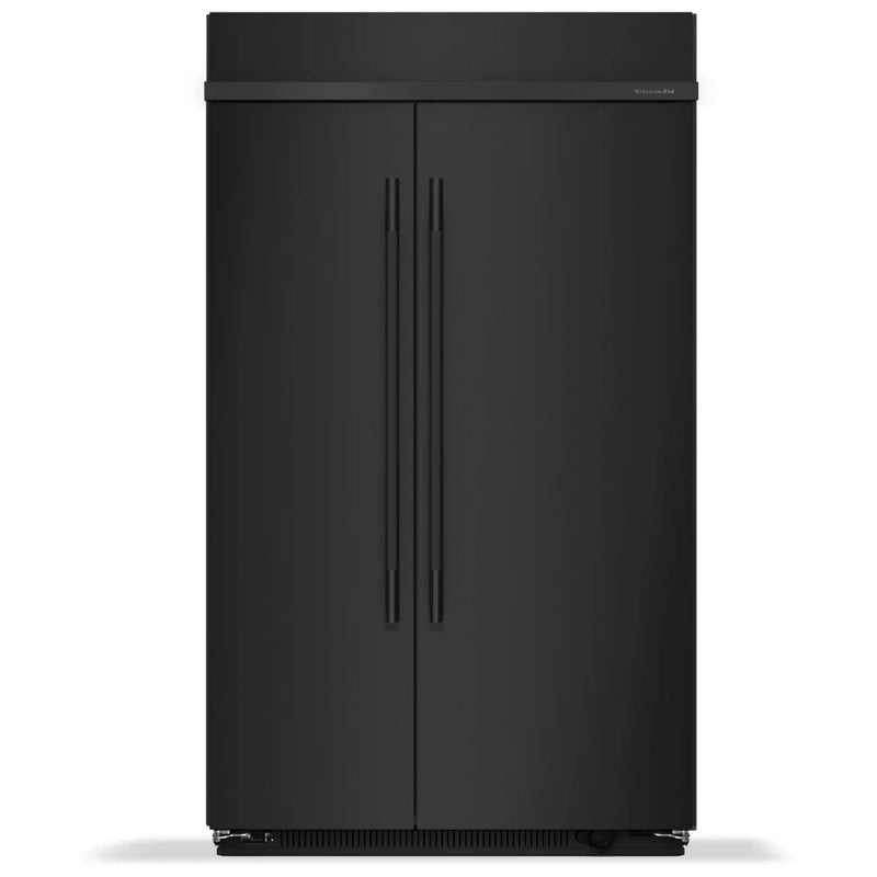 KitchenAid KBSN748SBE Side by Side Built In Refrigerator, 48 inch Width, 30 cu. ft. Capacity, Water Dispenser (Interior), Ice Dispenser (Freezer Located), Black Ore colour