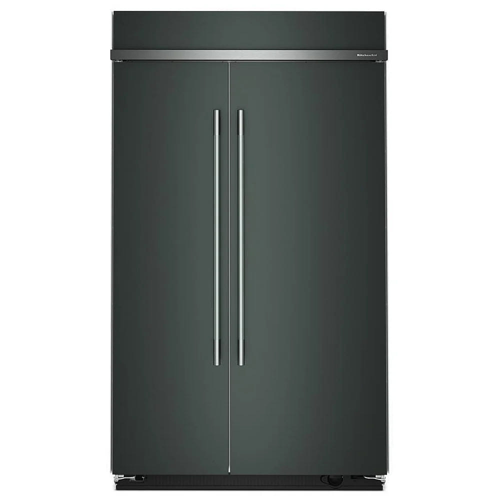 KitchenAid KBSN748SJP Side by Side Built In Refrigerator, 48 inch Width, 30 cu. ft. Capacity, Water Dispenser (Interior), Ice Dispenser (Freezer Located), Juniper colour, FreshChill™, FreshFlow™ Air Filter, Preserva® Food Care, SatinGlide® System