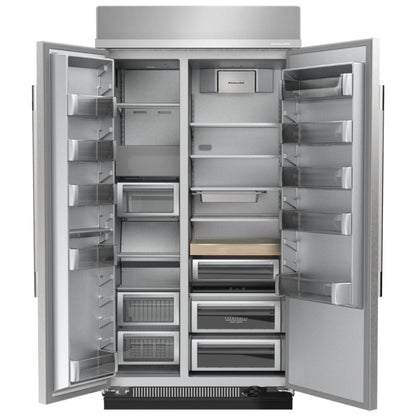 KitchenAid KBSN748SPS Side by Side Built In Refrigerator, 48 inch Width, 30 cu. ft. Capacity, Water Dispenser (Interior), Ice Dispenser (Freezer Located)