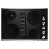 KitchenAid KCED600GSS Electric Cooktop, 30 inch Exterior Width, 4 Burners, Downdraft, 3,200 W Highest Element, Stainless Steel colour