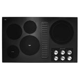 KitchenAid KCED606GBL Electric Cooktop, 36 inch Exterior Width, 5 Burners, Downdraft, 3,200 W Highest Element, Black colour
