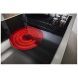 KitchenAid KCED606GBL Electric Cooktop, 36 inch Exterior Width, 5 Burners, Downdraft, 3,200 W Highest Element, Black colour
