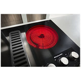 KitchenAid KCED606GBL Electric Cooktop, 36 inch Exterior Width, 5 Burners, Downdraft, 3,200 W Highest Element, Black colour