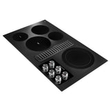 KitchenAid KCED606GBL Electric Cooktop, 36 inch Exterior Width, 5 Burners, Downdraft, 3,200 W Highest Element, Black colour