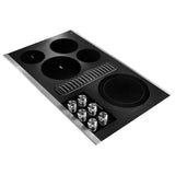 KitchenAid KCED606GBL Electric Cooktop, 36 inch Exterior Width, 5 Burners, Downdraft, 3,200 W Highest Element, Black colour