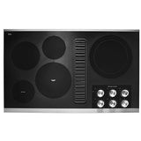 KitchenAid KCED606GSS Electric Cooktop, 36 inch Exterior Width, 5 Burners, Downdraft, 3,200 W Highest Element, Stainless Steel colour