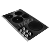 KitchenAid KCED606GSS Electric Cooktop, 36 inch Exterior Width, 5 Burners, Downdraft, 3,200 W Highest Element, Stainless Steel colour