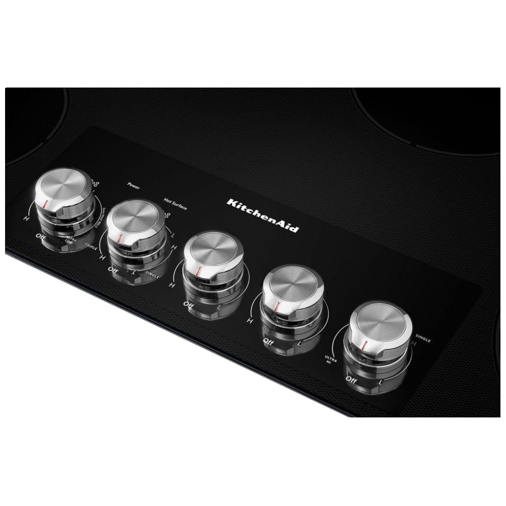 KitchenAid KCES556HBL Electric Cooktop, 36 inch Exterior Width, 5 Burners, Black colour