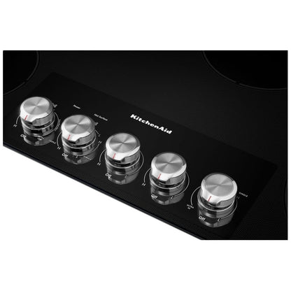 KitchenAid KCES556HBL Electric Cooktop, 36 inch Exterior Width, 5 Burners, Black colour