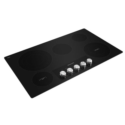 KitchenAid KCES556HBL Electric Cooktop, 36 inch Exterior Width, 5 Burners, Black colour