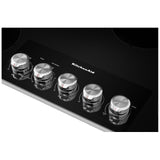 KitchenAid KCES556HSS Electric Cooktop, 36 inch Exterior Width, 5 Burners, 3,200 W Highest Element, Stainless Steel colour