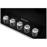 KitchenAid KCES556HSS Electric Cooktop, 36 inch Exterior Width, 5 Burners, 3,200 W Highest Element, Stainless Steel colour