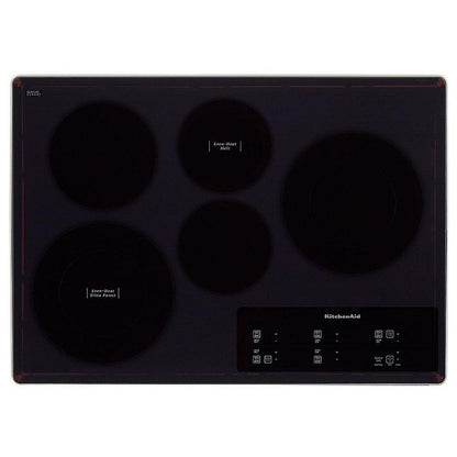 KitchenAid KCES950KBL Electric Cooktop, 30 inch Exterior Width, 5 Burners, Black colour