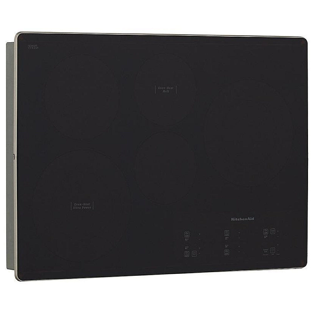 KitchenAid KCES950KBL Electric Cooktop, 30 inch Exterior Width, 5 Burners, Black colour