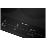 KitchenAid KCES950KBL Electric Cooktop, 30 inch Exterior Width, 5 Burners, 1,800 W Highest Element, Black colour