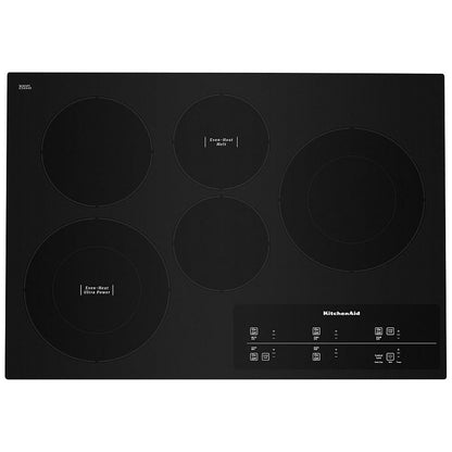 KitchenAid KCES950KBL Electric Cooktop, 30 inch Exterior Width, 5 Burners, Black colour