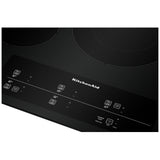 KitchenAid KCES950KBL Electric Cooktop, 30 inch Exterior Width, 5 Burners, 1,800 W Highest Element, Black colour