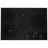 KitchenAid KCES950KBL Electric Cooktop, 30 inch Exterior Width, 5 Burners, 1,800 W Highest Element, Black colour