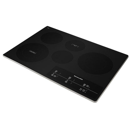 KitchenAid KCES950KSS Electric Cooktop, 30 inch Exterior Width, 5 Burners, Black