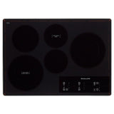 KitchenAid KCES950KSS Electric Cooktop, 30 inch Exterior Width, 5 Burners, 1,800 W Highest Element, Black colour