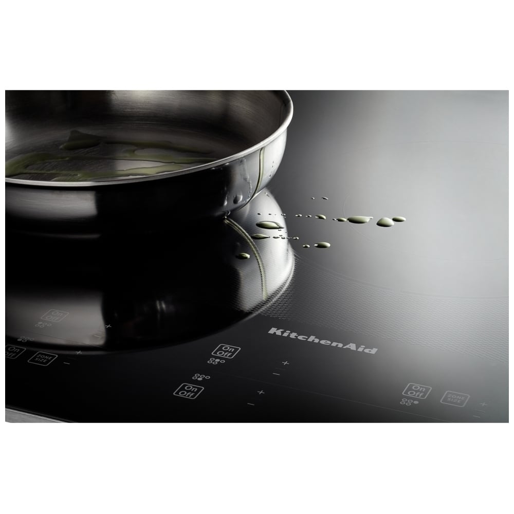 KitchenAid KCES950KSS Electric Cooktop, 30 inch Exterior Width, 5 Burners, Black