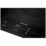 KitchenAid KCES956KBL Electric Cooktop, 36 inch Exterior Width, 5 Burners, 3,200 W Highest Element, Black colour