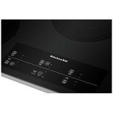 KitchenAid KCES956KSS Electric Cooktop, 36 inch Exterior Width, 5 Burners, 3,200 W Highest Element, Black colour