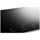 KitchenAid KCES956KSS Electric Cooktop, 36 inch Exterior Width, 5 Burners, 3,200 W Highest Element, Black colour