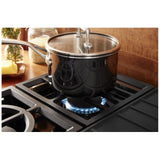KitchenAid KCGC506JSS Gas Cooktop, 36 inch Exterior Width, 6 Burners, 20,000 BTU Highest Burner, Stainless Steel colour