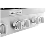 KitchenAid KCGC506JSS Gas Cooktop, 36 inch Exterior Width, 6 Burners, 20,000 BTU Highest Burner, Stainless Steel colour