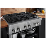 KitchenAid KCGC506JSS Gas Cooktop, 36 inch Exterior Width, 6 Burners, 20,000 BTU Highest Burner, Stainless Steel colour