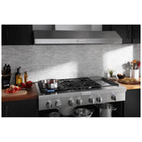KitchenAid KCGC558JSS Gas Cooktop, 48 inch Exterior Width, 6 Burners, 20,000 BTU Highest Burner, Stainless Steel colour